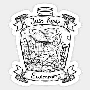 Fish in a Bottle Sticker